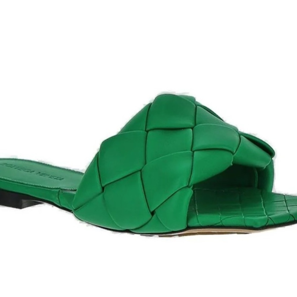 BNWOT Green Bottega Veneta Women's Slide Sandals